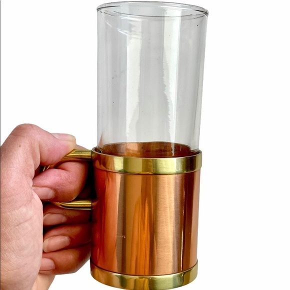Mid-Century Modern Copper Irish Coffee Tea Glass - Set of 4 - Picture 2 of 16